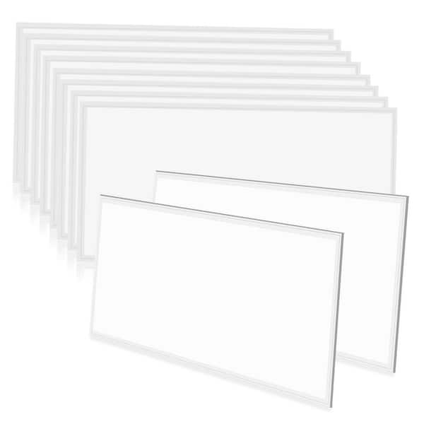 2 ft. x 4 ft. 7800LM Integrated LED Troffer Lights 5000K Recessed Edge-Lit LED Flat Panel Light 110-277-Volt (10-Pack)