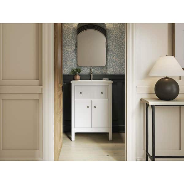 Malin by Studio McGee 30 in. White Bath Vanity with Bianco Bella Quartz Top