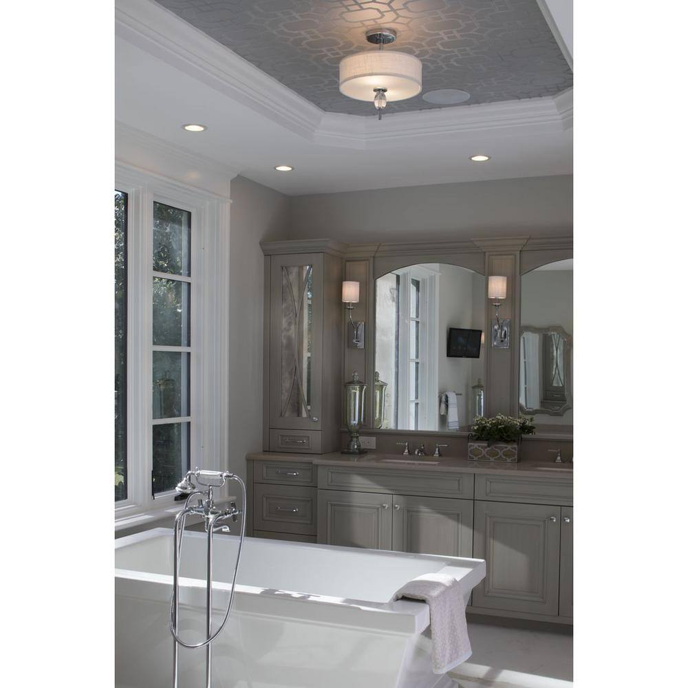 Elegant Bonita Polished Chrome Wall Sconce with Summer Linen Shade