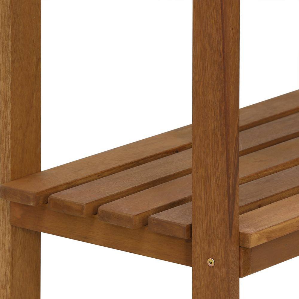 Natural Teak Wood Modern Potting Bench for Garden Enthusiasts