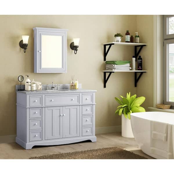 Home Decorators Collection Fremont 49 in. Single Sink Freestanding Grey  Bath Vanity with Grey Granite Top (Assembled) TJ-FTV4922GR - The Home Depot