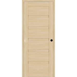 Louver Diy-Friendly 36 in. x 79,375 in. Left-Hand Loire Ash Wood Composite Single Swing Interior Door