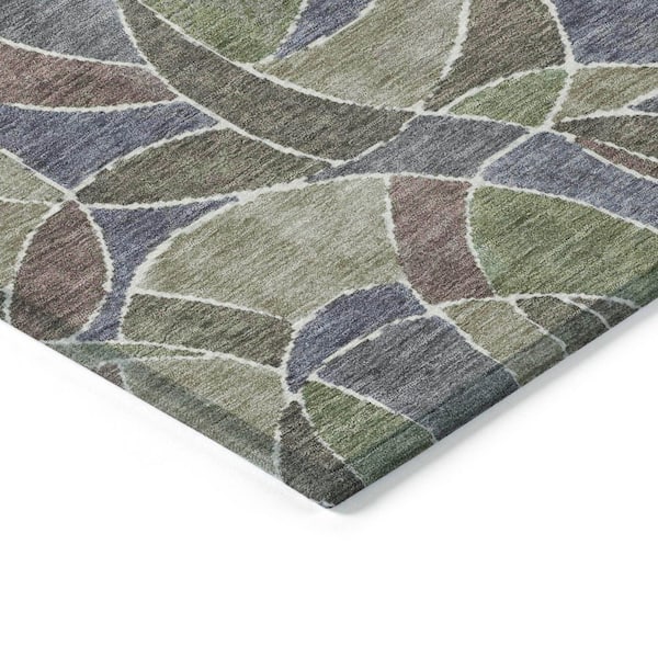 Chantille Machine Washable Indoor/Outdoor Abstract ACN2208 Green 5 ft. x 7 ft. 6 in. Area Rug