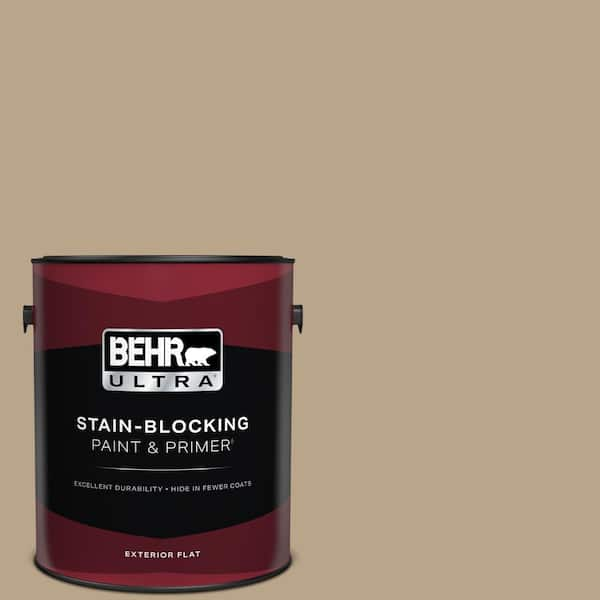 BEHR ULTRA 1 gal. #710D-4 Harvest Brown Flat Exterior Paint & Primer