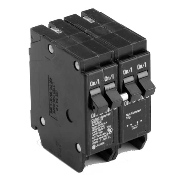 Eaton BR 1-50 Amp 2 Pole and 2-20 Amp 1 Pole BQ (Independent Trip) Quad Circuit Breaker
