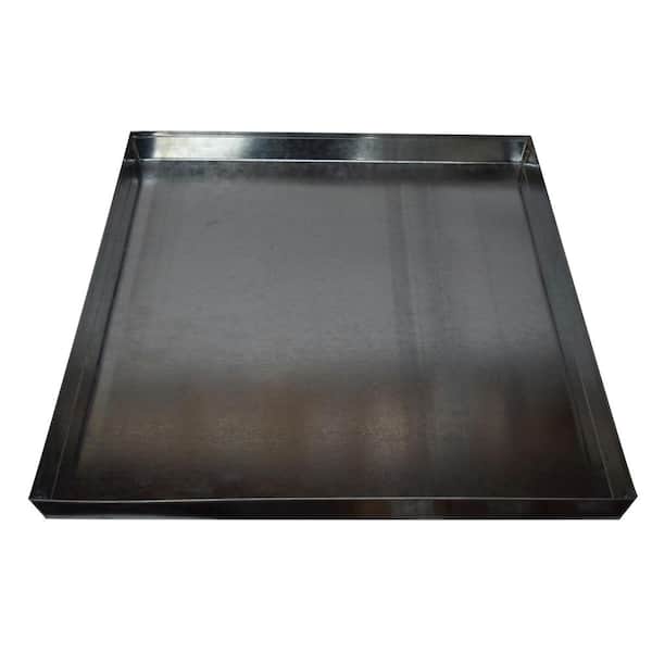 UNIVERSAL METAL SOLUTIONS 24 in. x 24 in. x 2 in. 26-Gauge Galvanized Steel Drain Pan without Hole