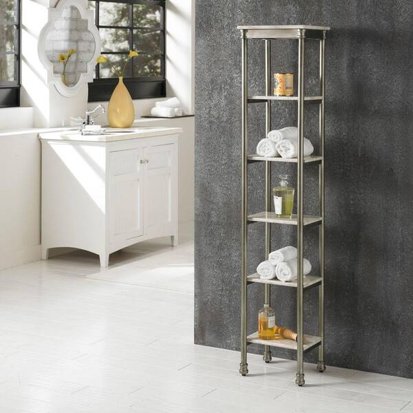 HOMESTYLES Orleans Gray Marble Storage Furniture