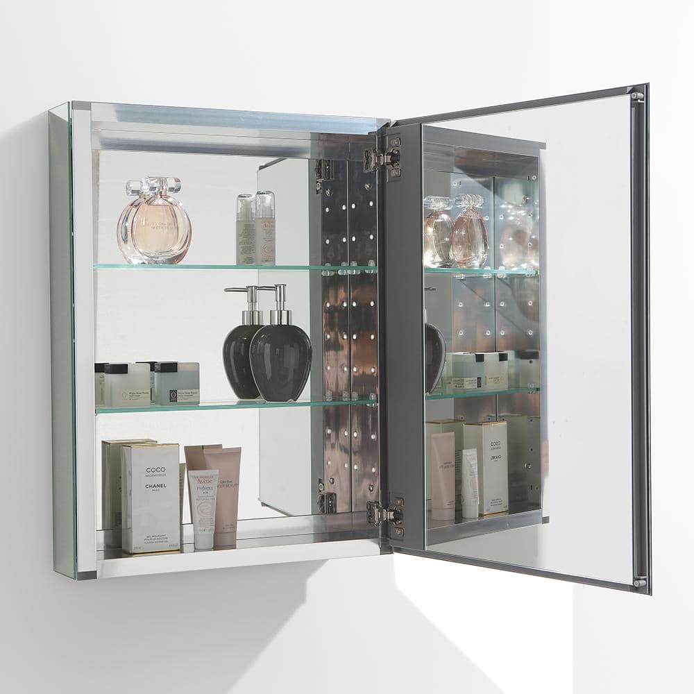 Milano 26" Glossy White MDF Vanity Set with Acrylic Sink and Medicine Cabinet