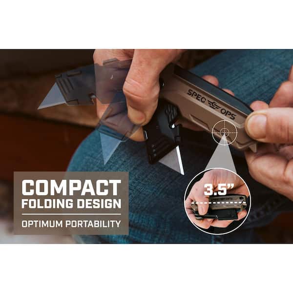 Folding Utility Knives with Fixed Blade, Includes 3 Extra Blades in Handle Storage