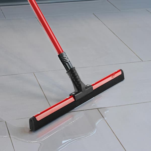 18 in. High Power Flex Foam Blade Floor Squeegee with 52 in. Steel Handle (8-Pack)