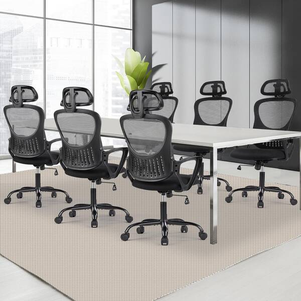 Black and Silver Adjustable Swivel Mesh Rolling Executive Office Chair Black and Silver Adjustable Swivel Mesh Rolling Executive Office Chair