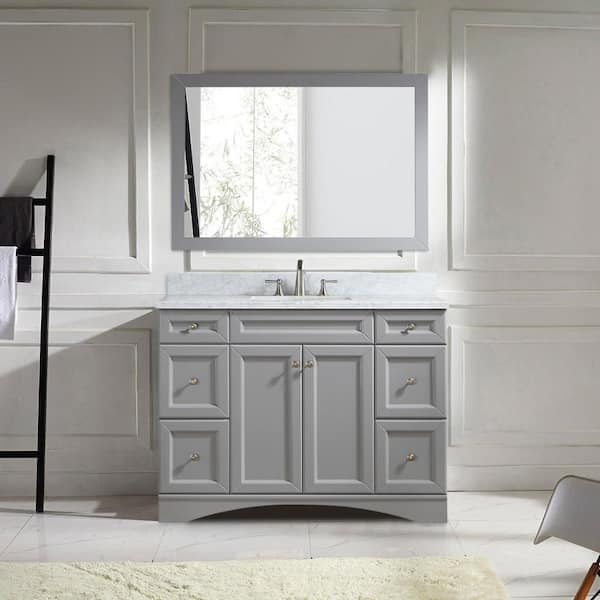 CASAINC 48 Inch Freestanding Double Sink Bathroom Vanity Set in Grey