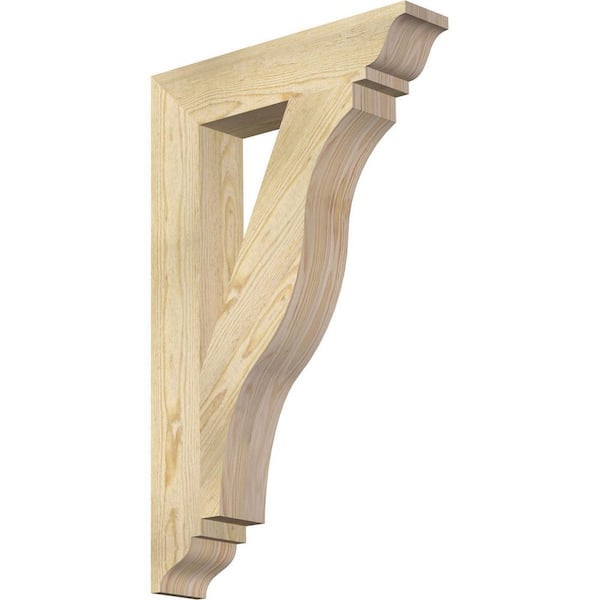 Ekena Millwork 4 in. x 32 in. x 20 in. Douglas Fir Funston Traditional Rough Sawn Bracket
