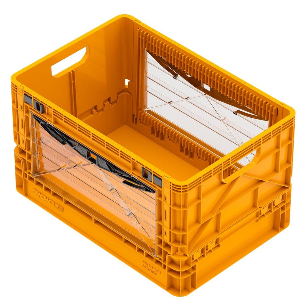 Full-Size Collapsible Crate 24-QT 200-LB Stacking Capacity Durable Stackable Storage Bin with Lid and Dividers Sol price history on PriceWatchPro