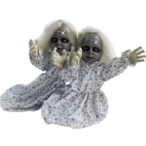 21 in. Touch Activated Animatronic Zombie Twins