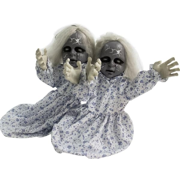 Haunted Hill Farm 21 in. Touch Activated Animatronic Zombie Twins
