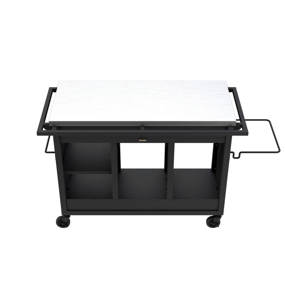 Oklahoma Joe's Black Steel Prep and Storage Cart with Wheels