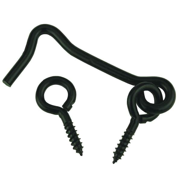 Everbilt 2-1/2 in. Black Hook and Eye (2-Pack) 20327 - The Home Depot