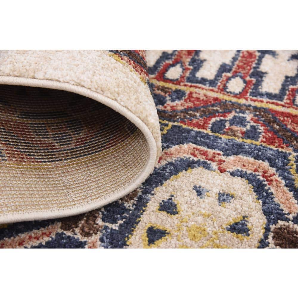 Handmade Ivory Abstract 8' x 10' Easy Care Synthetic Rug