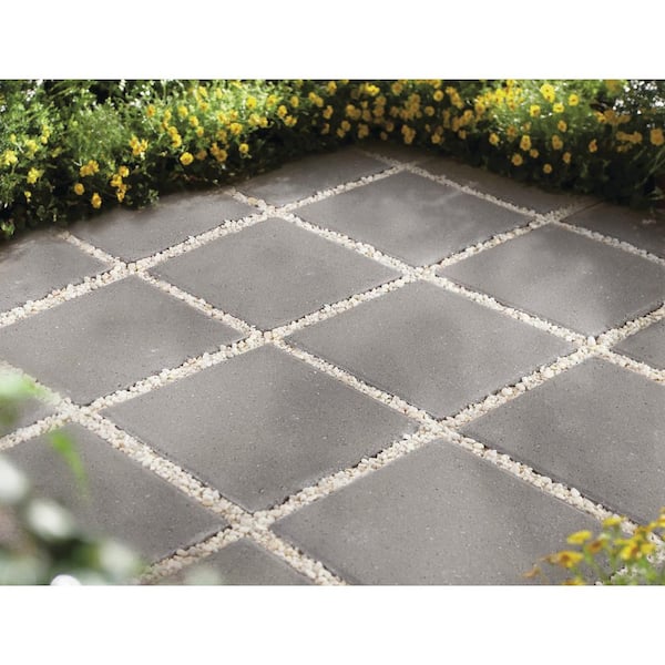 12 in. x 12 in. x 1.57 in. Black Square Concrete Step Stone (168-Pieces/168 sq. ft. /Pallet)