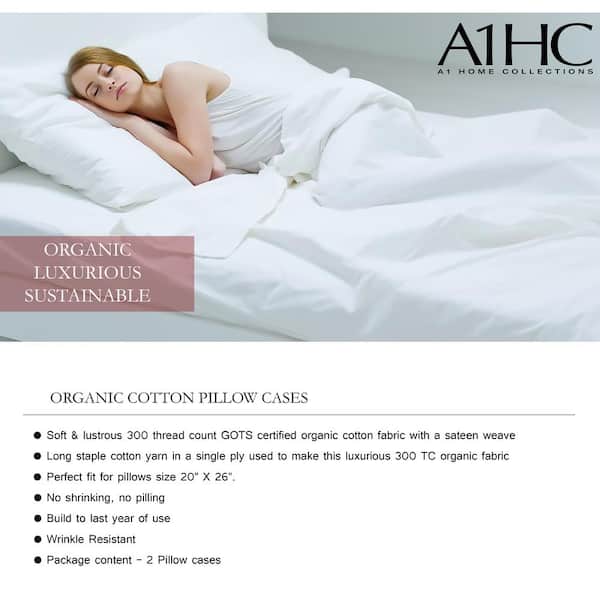   Basics 400 Thread Count Cotton Pillow Case, Standard,  Set of 2, 30 L x 20 W, Smoke Blue : Home & Kitchen