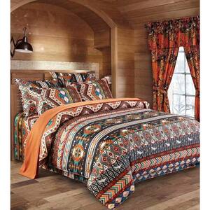 3-Piece Brown Microfiber Polyester Queen Comforter Set with 2 Pillow Shams