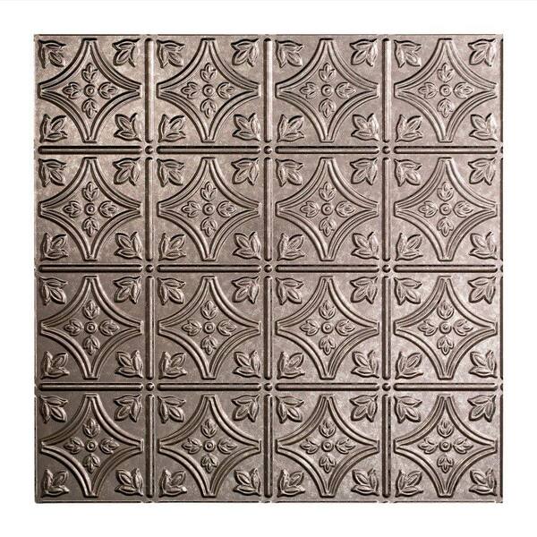 Fasade Traditional Style #1 2 ft. x 2 ft. Vinyl Lay-In Ceiling Tile in Galvanized Steel