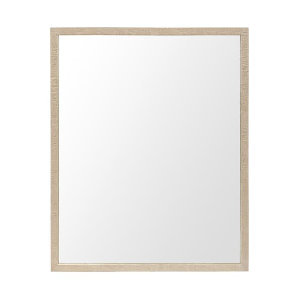 Medium Rectangle Tan Modern Mirror (31.5 in. H x 25.5 in. W)