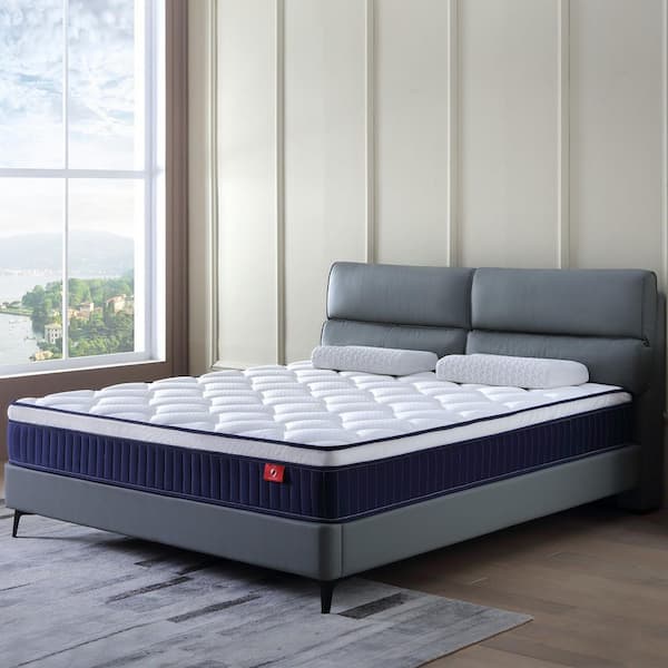 Queen Medium Firm 10 in. Hybrid Mattress, CertiPUR-US Memory Foam & Pocket Springs, Cooling Breathable Cover