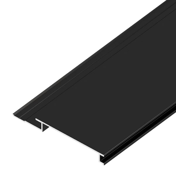WALLS Marble Panel 0.25 in. D x 2.5 in. W x 96 in. L Finished Black Aluminum Skirting Trim