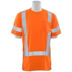 9801S Men's 3X Hi Viz Orange Class 3 Short Sleeve Poly Jersey T-Shirt