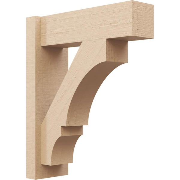 Ekena Millwork 6 in. x 22 in. x 18 in. Balboa Block Rough Cedar Woodgrain Timberthane Polyurethane Outlooker, Primed Tan