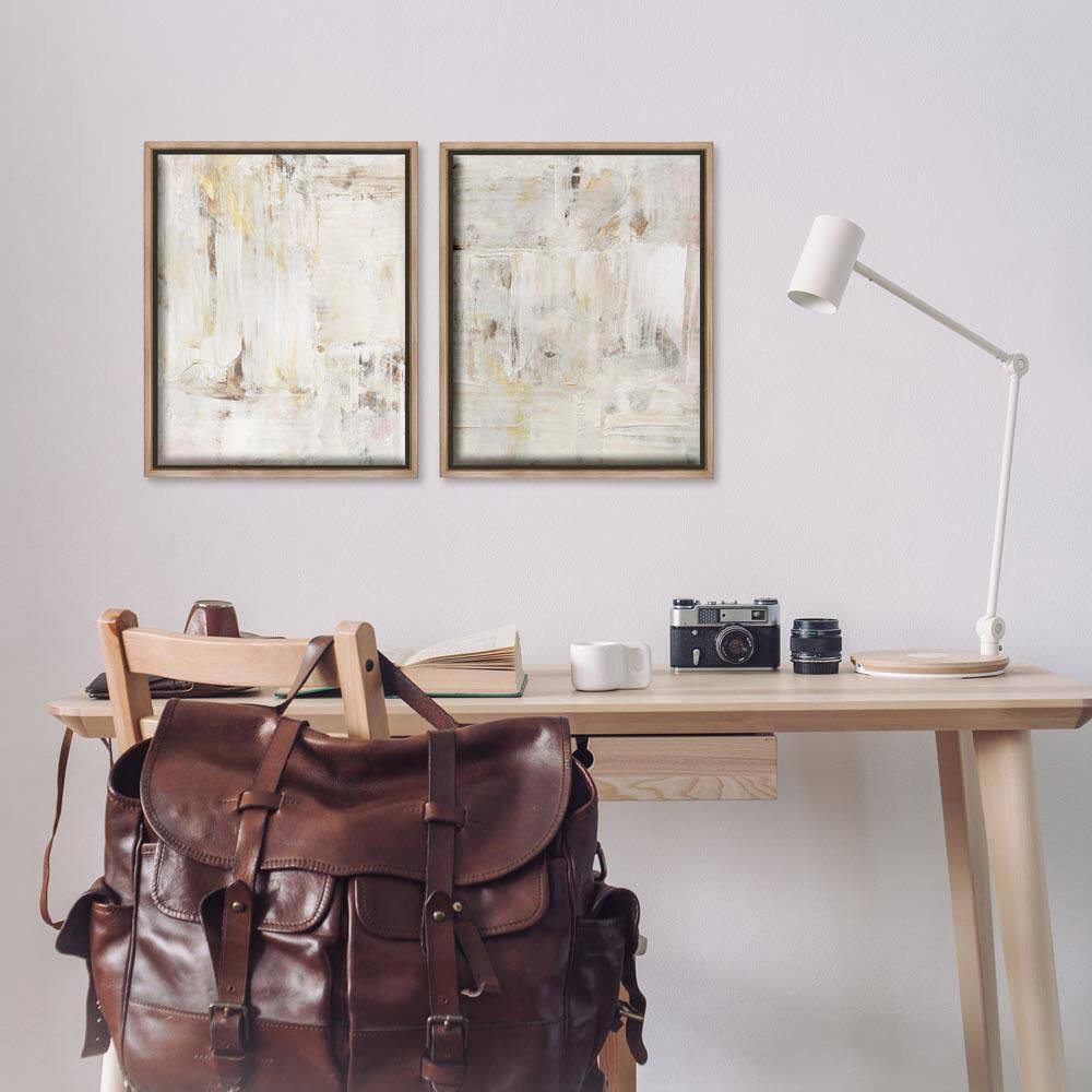 Contemporary Muted Abstracts by Victoria Barnes 2-Piece Brown Floater Frame Abstract Graphic Art Print 21 in. x 17 in. price history on PriceWatchPro
