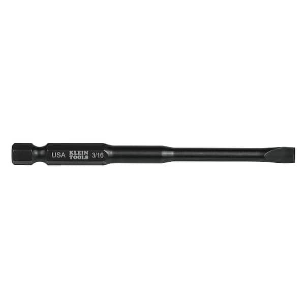 Klein Tools 3/16 in. Slotted 3-1/2 in. Steel Power Driver Bit (5-Pack)
