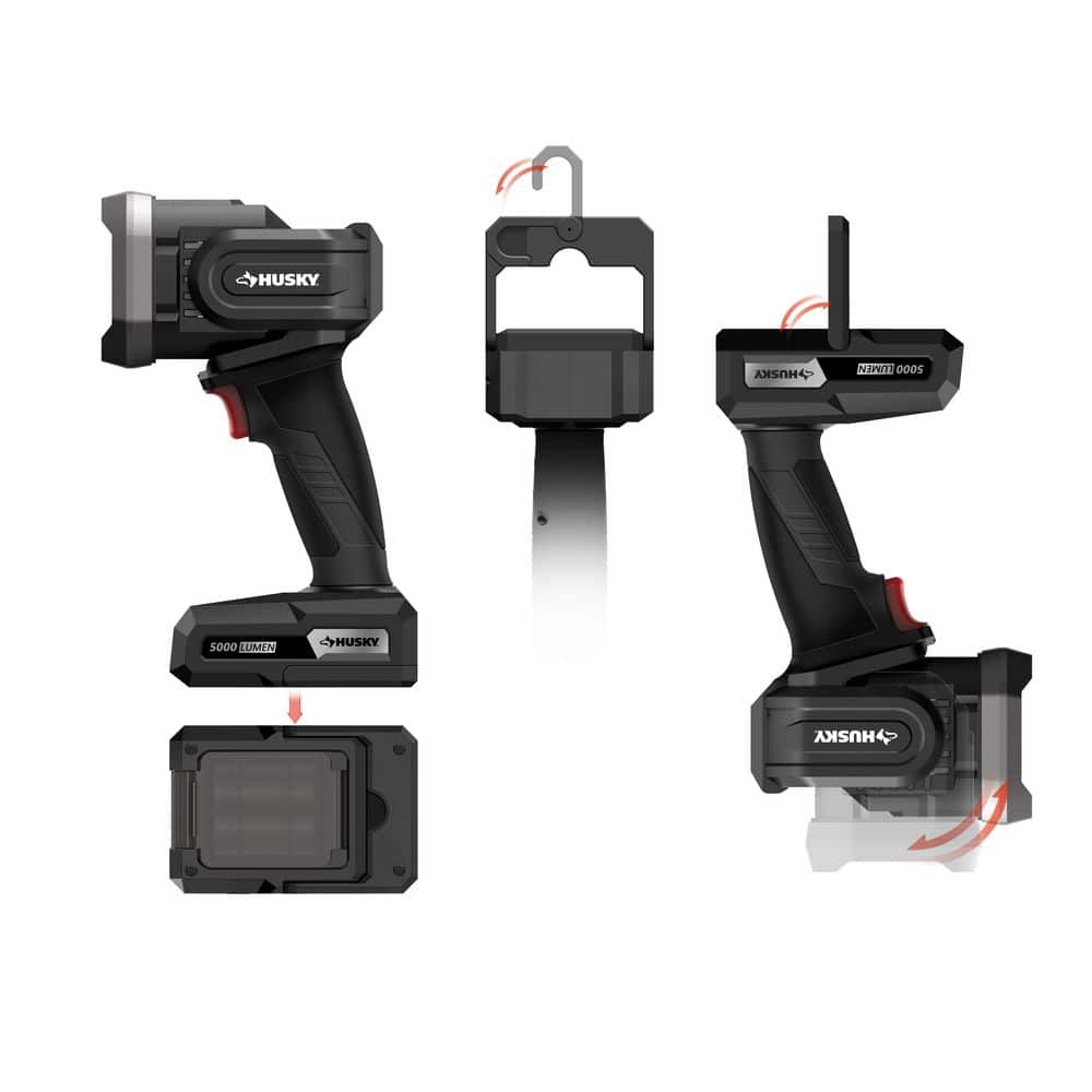 5000 Lumen Hybrid Power Swivel Rechargeable Spotlight
