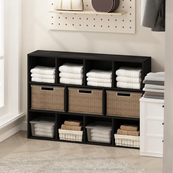 Furinno Reed 41.7 in. Tall Blackwood 11-Shelf Bookcase