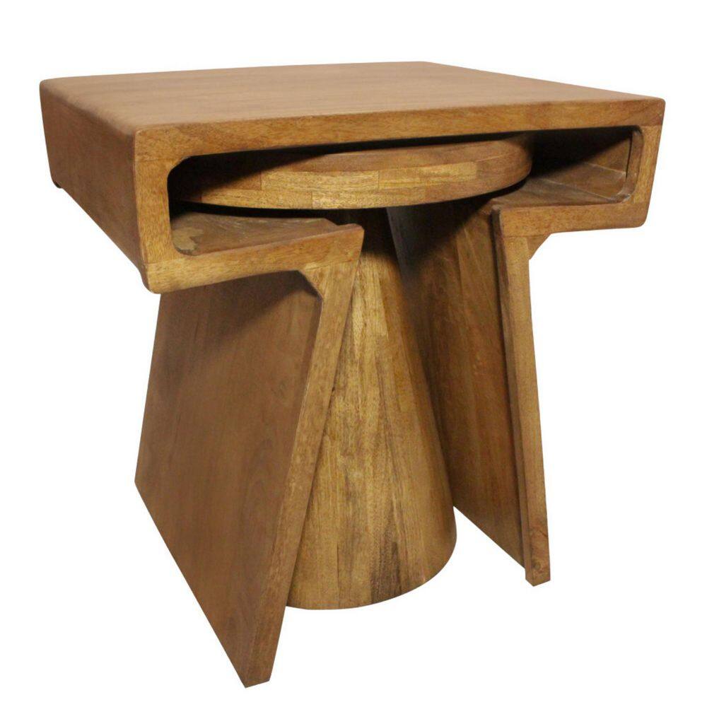 21 in. Walnut Rectangle Wood End Table
