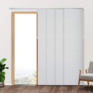 Skyrise Cut-to-Size White Light Filtering Adjustable Sliding Panel Track Blind w/ 23 in. Slats Up to 86 in. W x 96 in. L