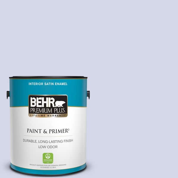 BEHR PREMIUM PLUS 1 gal. #620A-2 Cheerful Whisper Satin Enamel Low Odor Interior Paint & Primer