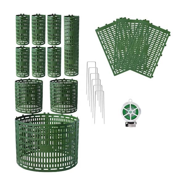 15in. Black PP Tree Guard Plant Support Trunk Protector with Twist Ties Resizable 18-Pack Prevents Damage