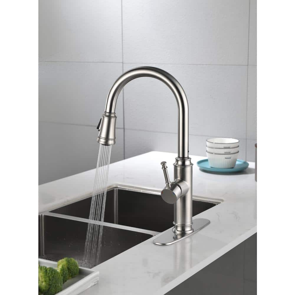Brushed Nickel Stainless Steel Pull-Out Spray Kitchen Faucet
