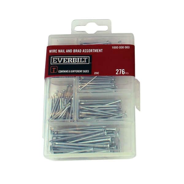 Everbilt Zinc-Plated Wire Nail and Brad Assortment (276-Pack)