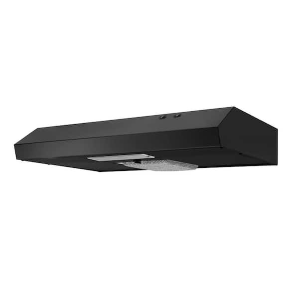 Vissani Arno 30 in. 240 CFM Convertible Under Cabinet Range Hood in Black  with Lighting and Charcoal Filter 30BLC19PRT - The Home Depot