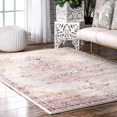 Stoneboro Vintage Blue Orange Tassel 2' x 2'11 Area Rug Stoneboro Vintage Blue Orange Tassel 2' x 2'11 Area Rug