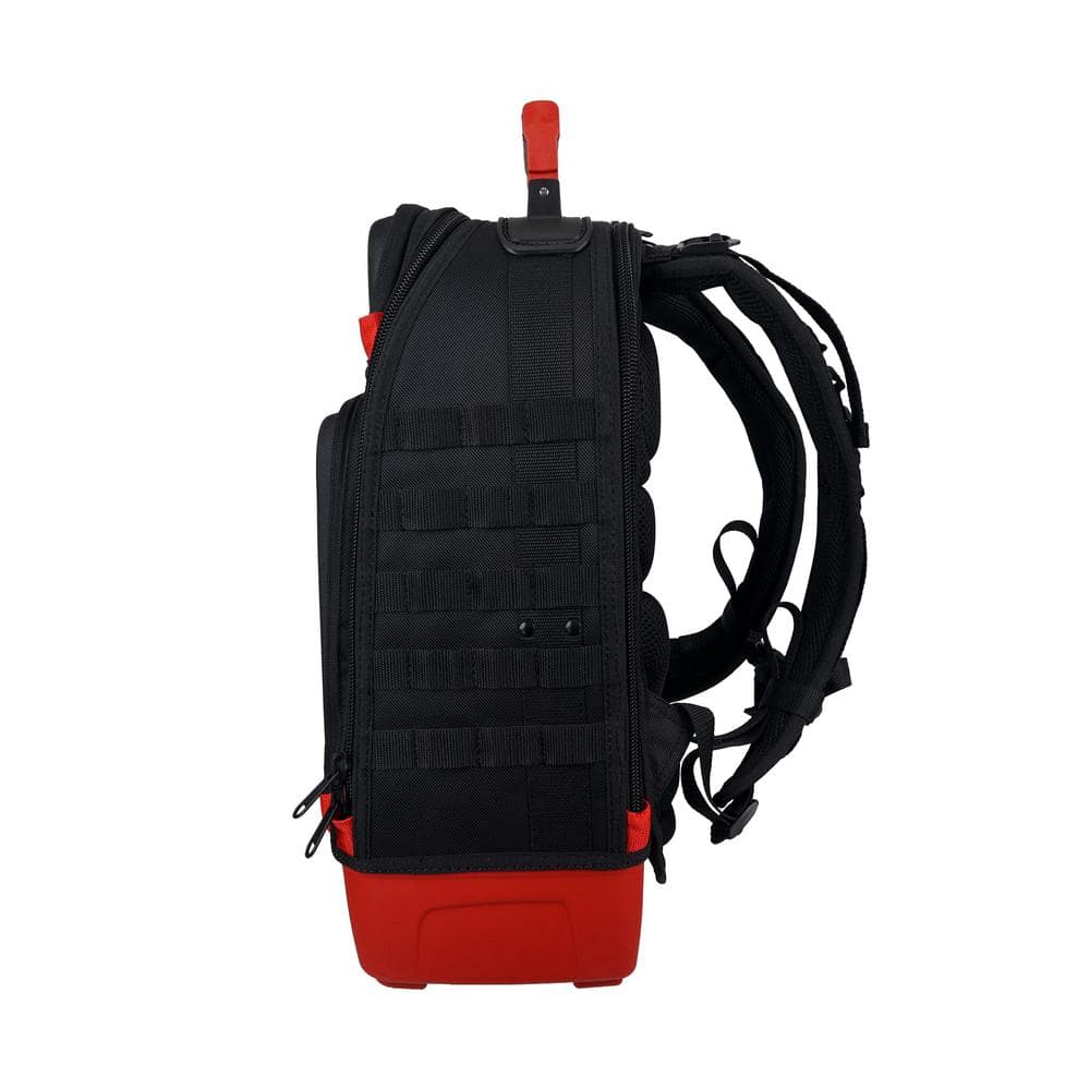 Heavy Duty Black and Red Tool Hauler Backpack