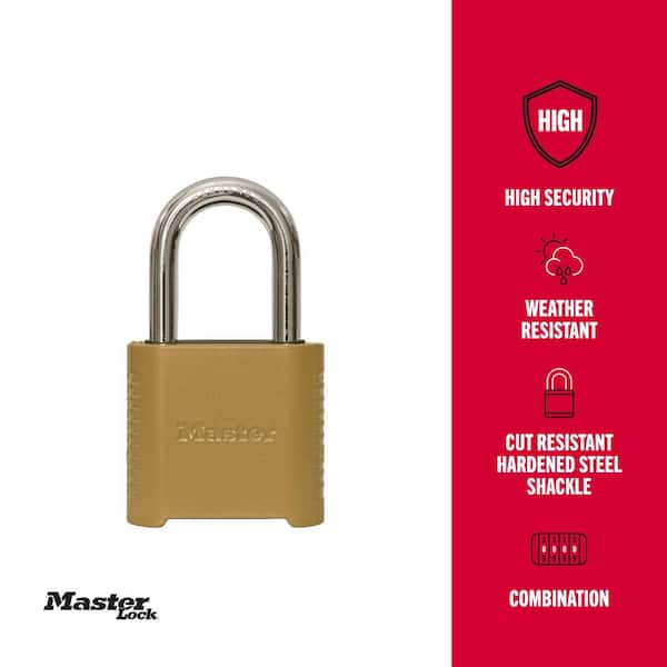 Outdoor Combination Lock, 1-1/2 in. Shackle, Resettable