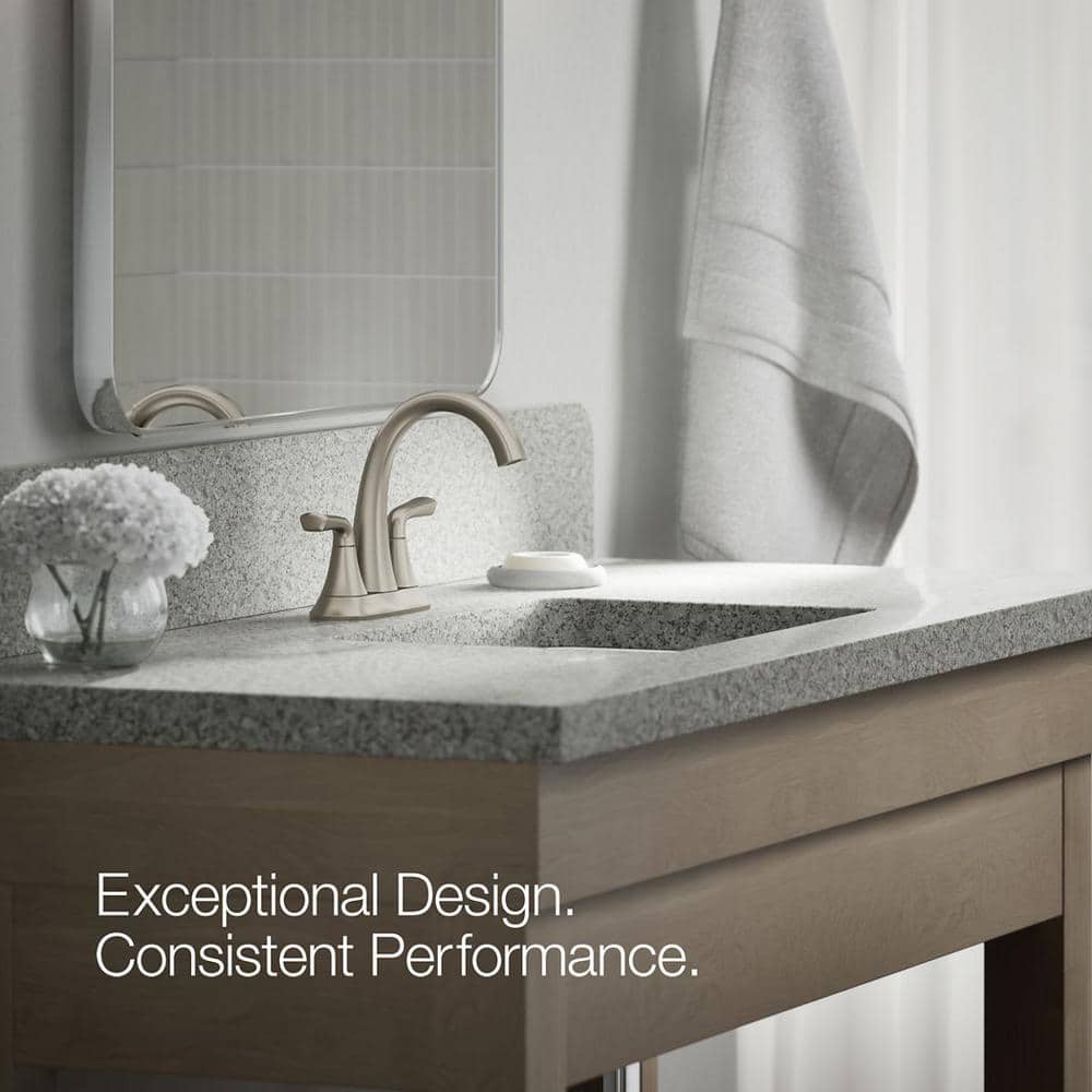 Vibrant Brushed Nickel Double Handle Bathroom Faucet