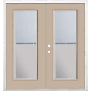 72 in. x 80 in. Canyon View Steel Prehung Right-Hand Inswing Mini Blind Patio Door with Brickmold
