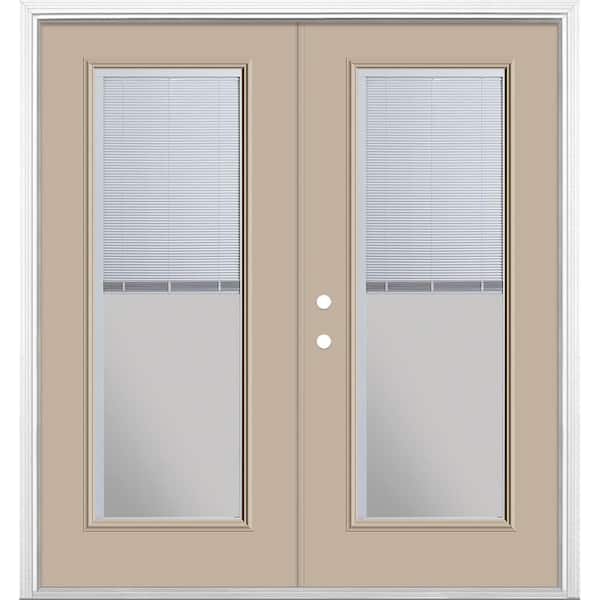 Masonite 72 in. x 80 in. Canyon View Steel Prehung Right-Hand Inswing Mini Blind Patio Door in Vinyl Frame with Brickmold