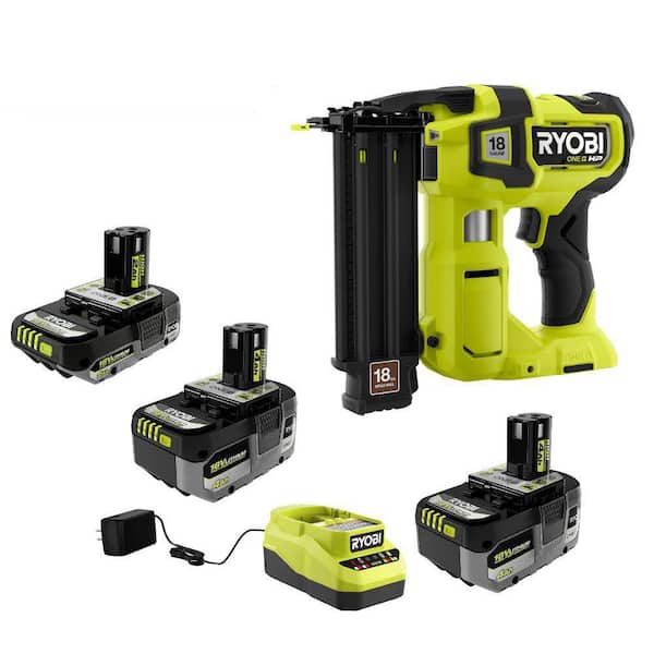 ONE+ 18V HIGH PERFORMANCE Kit w/ (2) 4.0 Ah Batteries, 2.0 Ah Battery, Charger, & ONE+ HP Brushless Brad Nailer